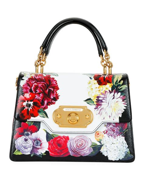 dolce gabbana bag black leather flower|authentic Dolce & Gabbana handbags.